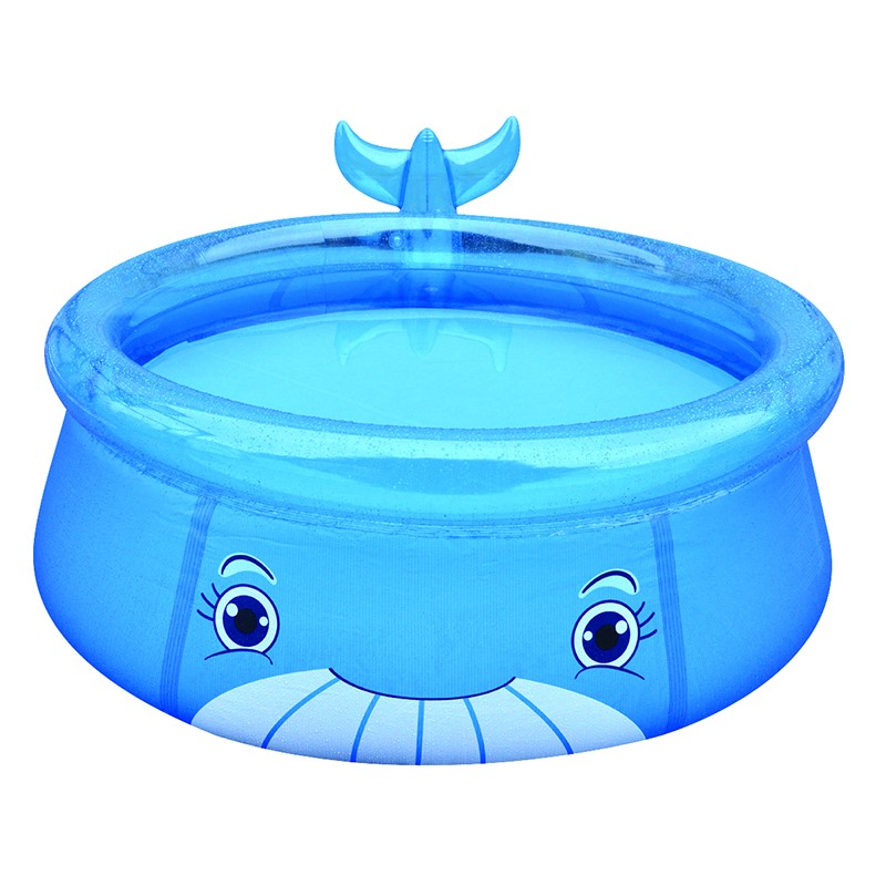 Piscine gonflable enfant avec jet d'eau Baleine Bleu - Piscines et